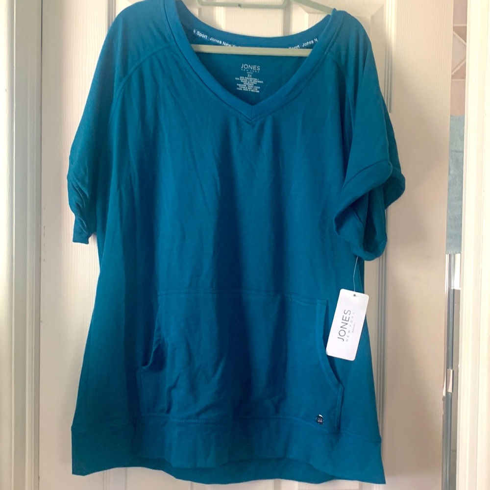 Jones New York Sport NWT short sleeve tunic top with front pocket 3x